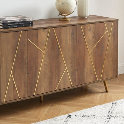 Mobile portaoggetti in legno con buffet e credenza, larghezza 63''