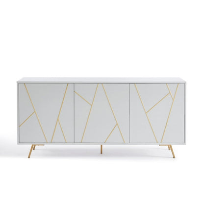 Mobile portaoggetti in legno con buffet e credenza, larghezza 63''