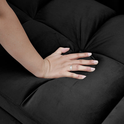 Divano letto trasformabile 3-in-1 in velluto 64.96 con schienale regolabile, tasca portaoggetti e capacità di carico di 227 kg (500 lb)