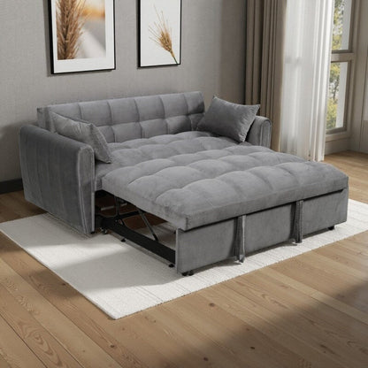 Divano letto trasformabile 3-in-1 in velluto 64.96 con schienale regolabile, tasca portaoggetti e capacità di carico di 227 kg (500 lb)