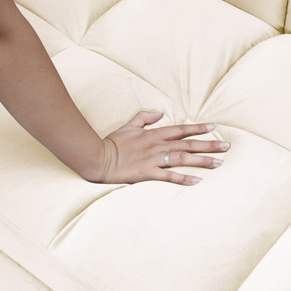 Divano letto trasformabile 3-in-1 in velluto 64.96 con schienale regolabile, tasca portaoggetti e capacità di carico di 227 kg (500 lb)