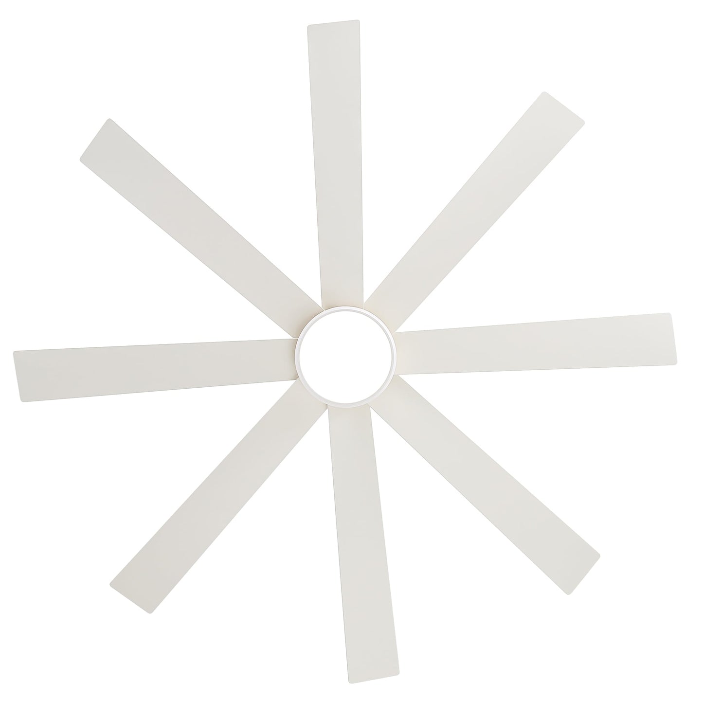 Ventilatore da soffitto a LED nero da 65 pollici con 8 pale, luce e telecomando.