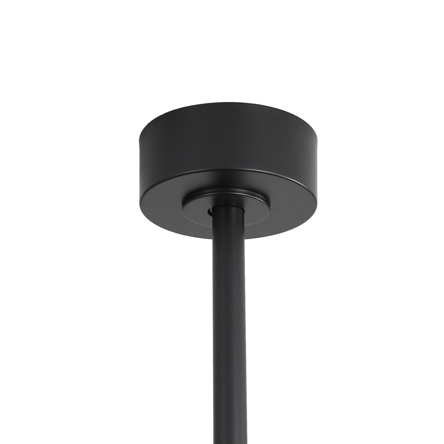 Ventilatore da soffitto a LED nero da 65 pollici con 8 pale, luce e telecomando.