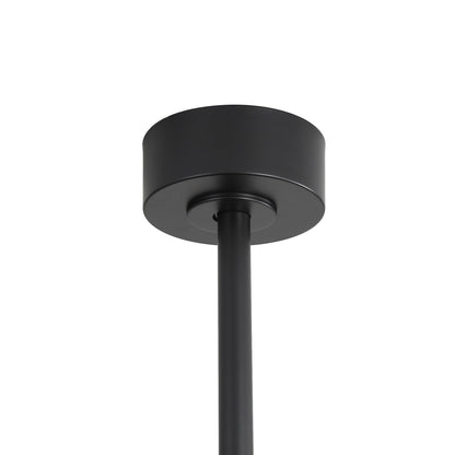 Ventilatore da soffitto a LED nero da 65 pollici con 8 pale, luce e telecomando.