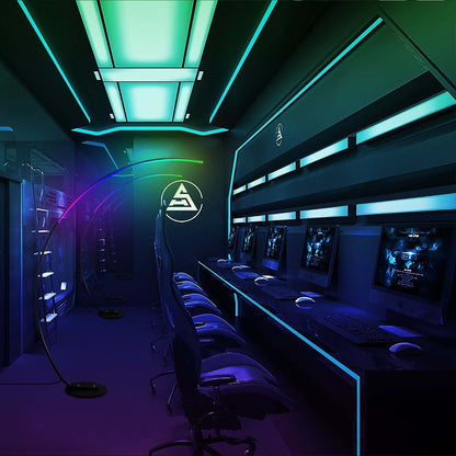 Lampada da terra a LED regolabile a 69 LED - Arco/Curva - RGBW - N/A