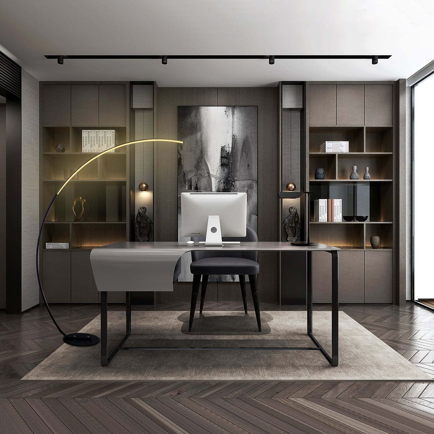 Lampada da terra a LED regolabile a 69 LED - Arco/Curva - RGBW - N/A