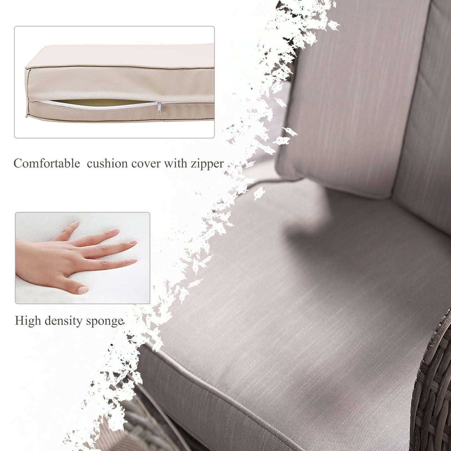 Set da pranzo da esterno rotondo in vimite intrecciato da 7 pezzi con cuscini di Moda Furnishings