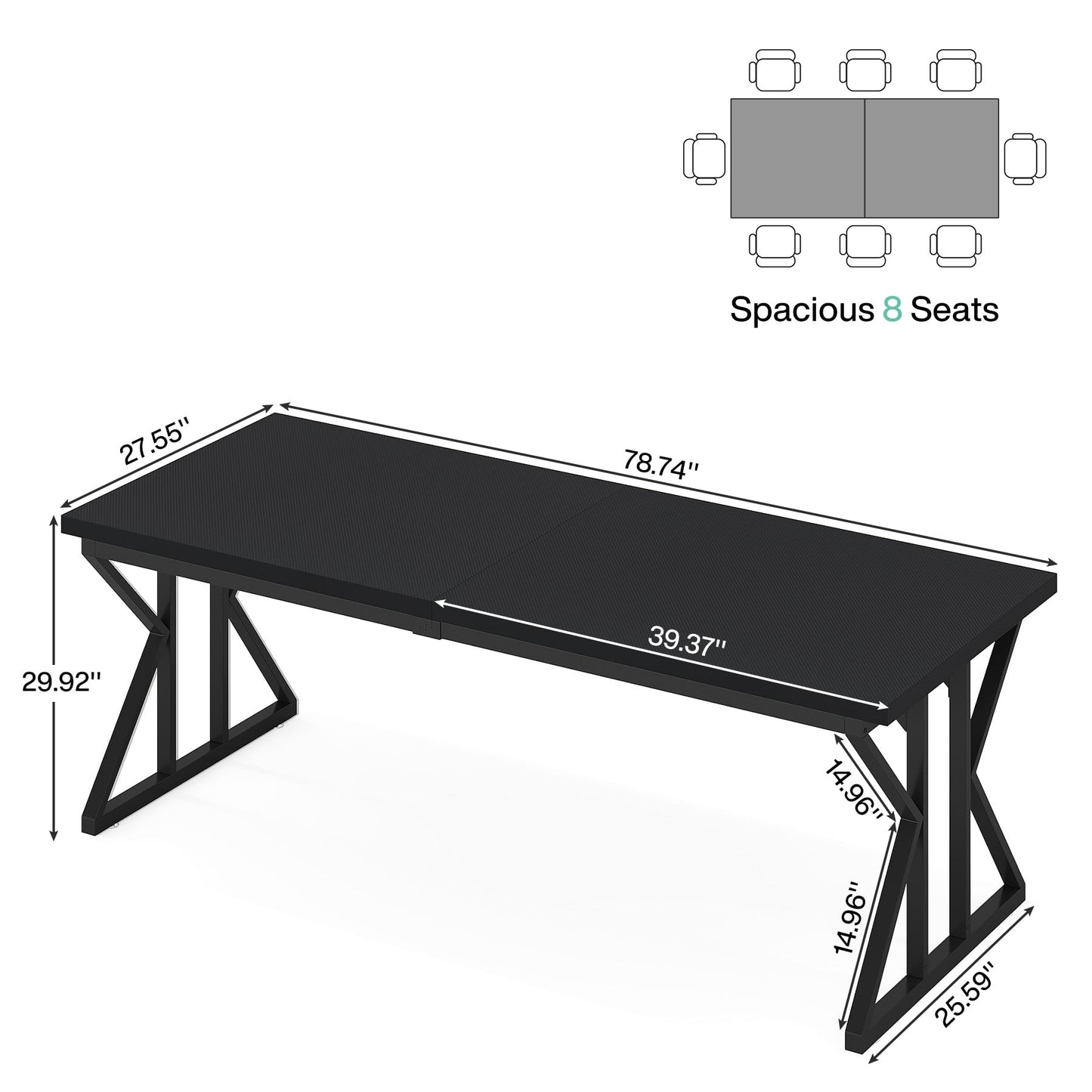 Scrivania da ufficio da 70,8 pollici, grande scrivania per computer, postazione di lavoro.