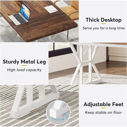 Scrivania da ufficio da 70,8 pollici, grande scrivania per computer, postazione di lavoro.