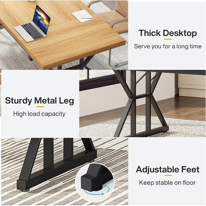 Scrivania da ufficio da 70,8 pollici, grande scrivania per computer, postazione di lavoro.