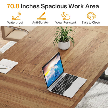 Scrivania da ufficio da 70,8 pollici, grande scrivania per computer, postazione di lavoro.