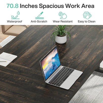 Scrivania da ufficio da 70,8 pollici, grande scrivania per computer, postazione di lavoro.