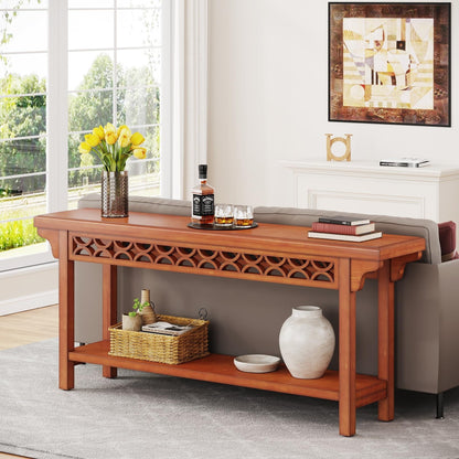 Tavolo da Console Lungo in Legno Massello da 180 cm in Stile Rustico/FARMHOUSE