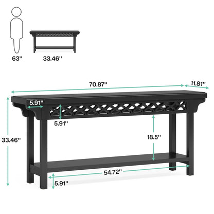 Tavolo da Console Lungo in Legno Massello da 180 cm in Stile Rustico/FARMHOUSE