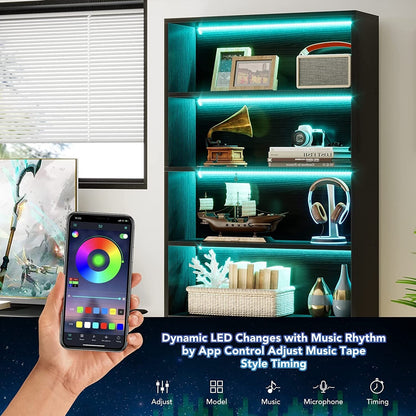 Libreria e scaffale portaoggetti alto 70,8 pollici, libreria a 5 ripiani di grandi dimensioni - 11,81 pollici di profondità x 31,5 pollici di larghezza x 70,87 pollici di altezza