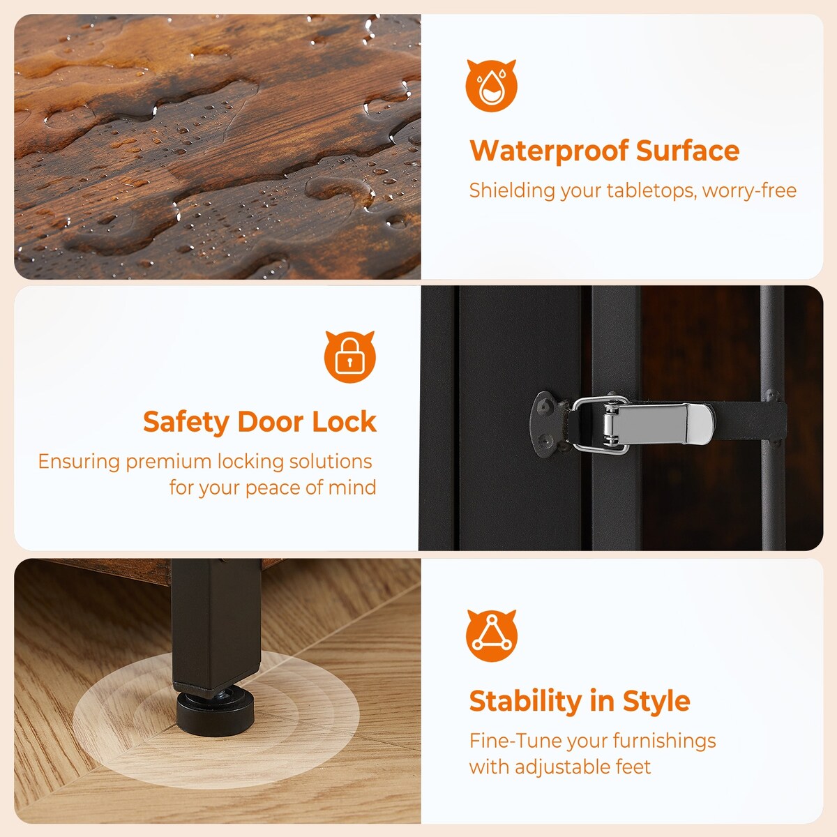 Casetta per cani da 70,86'' in stile mobile, per cani di grossa taglia, con TV stand, cuscino e due vani (senza cuscino)