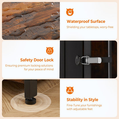 Casetta per cani da 70,86'' in stile mobile, per cani di grossa taglia, con TV stand, cuscino e due vani (senza cuscino)