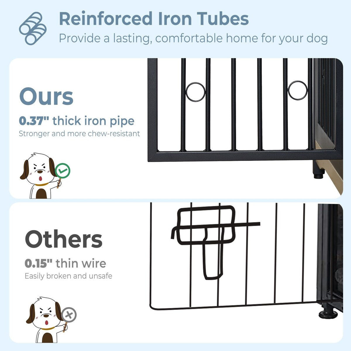 Casetta per cani da 70,86'' in stile mobile, per cani di grossa taglia, con TV stand, cuscino e due vani (senza cuscino)