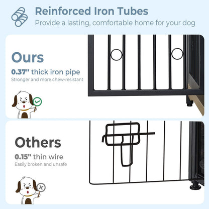 Casetta per cani da 70,86'' in stile mobile, per cani di grossa taglia, con TV stand, cuscino e due vani (senza cuscino)