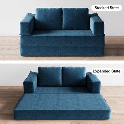 Divano letto trasformabile imbottito da 70,87 pollici, comodo divano letto trasformabile a forma di sedia per soggiorno, camera da letto, tessuto in chenille.