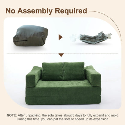 Divano letto trasformabile imbottito da 70,87 pollici, comodo divano letto trasformabile a forma di sedia per soggiorno, camera da letto, tessuto in chenille.