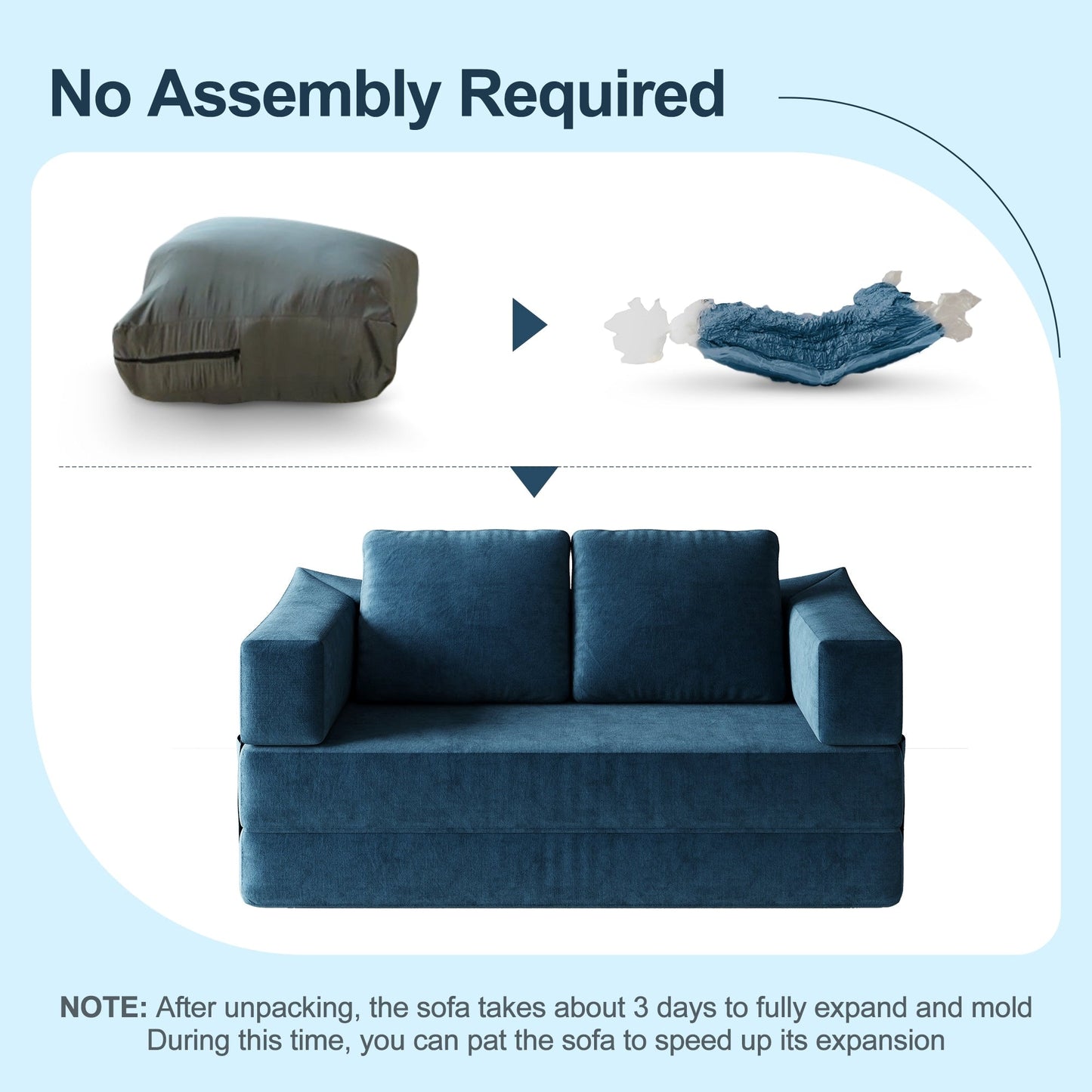 Divano letto trasformabile imbottito da 70,87 pollici, comodo divano letto trasformabile a forma di sedia per soggiorno, camera da letto, tessuto in chenille.