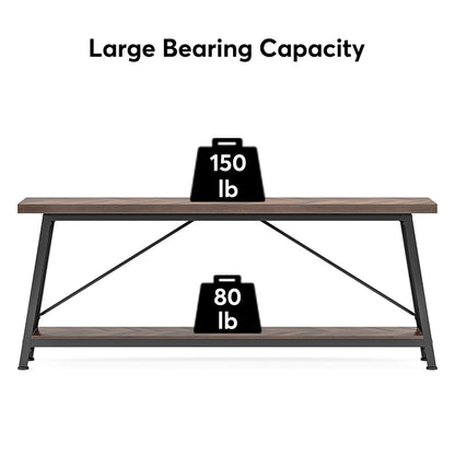 Tavolo da divano extra lungo da 180 cm, console d'ingresso in stile industriale