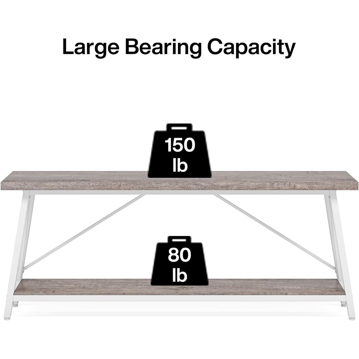 Tavolo da divano extra lungo da 180 cm, console d'ingresso in stile industriale