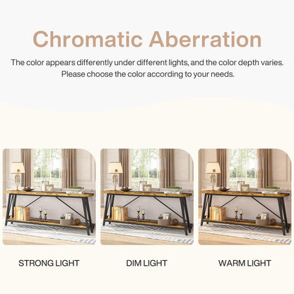 Tavolo da divano extra lungo da 180 cm, console d'ingresso in stile industriale