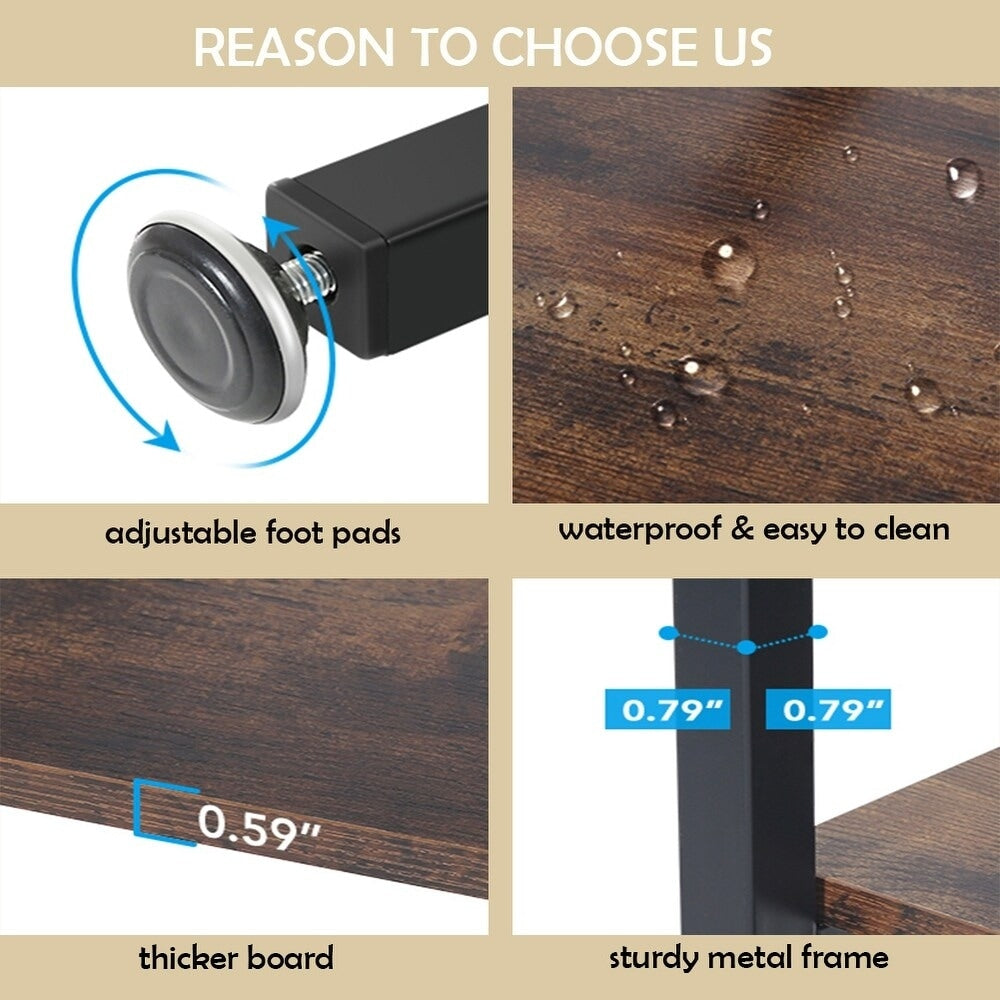 71 Libreria in stile industriale, scaffale a 6 livelli in legno marrone rustico, scaffali aperti per libri