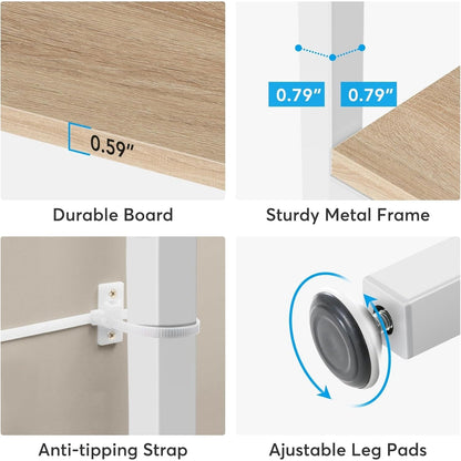 71 Libreria in stile industriale, scaffale a 6 livelli in legno marrone rustico, scaffali aperti per libri