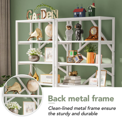 71 Libreria in stile industriale, scaffale a 6 livelli in legno marrone rustico, scaffali aperti per libri