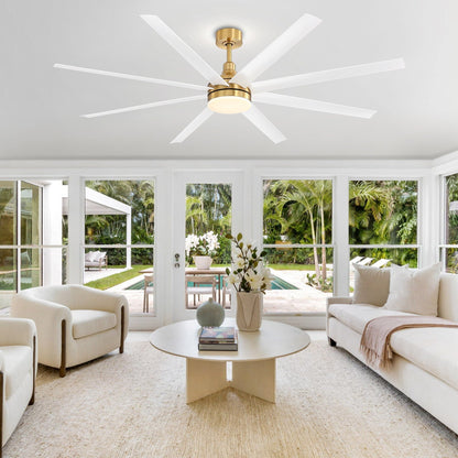 Ventilatore a soffitto da 72 pollici con luce a LED e telecomando - 8 pale