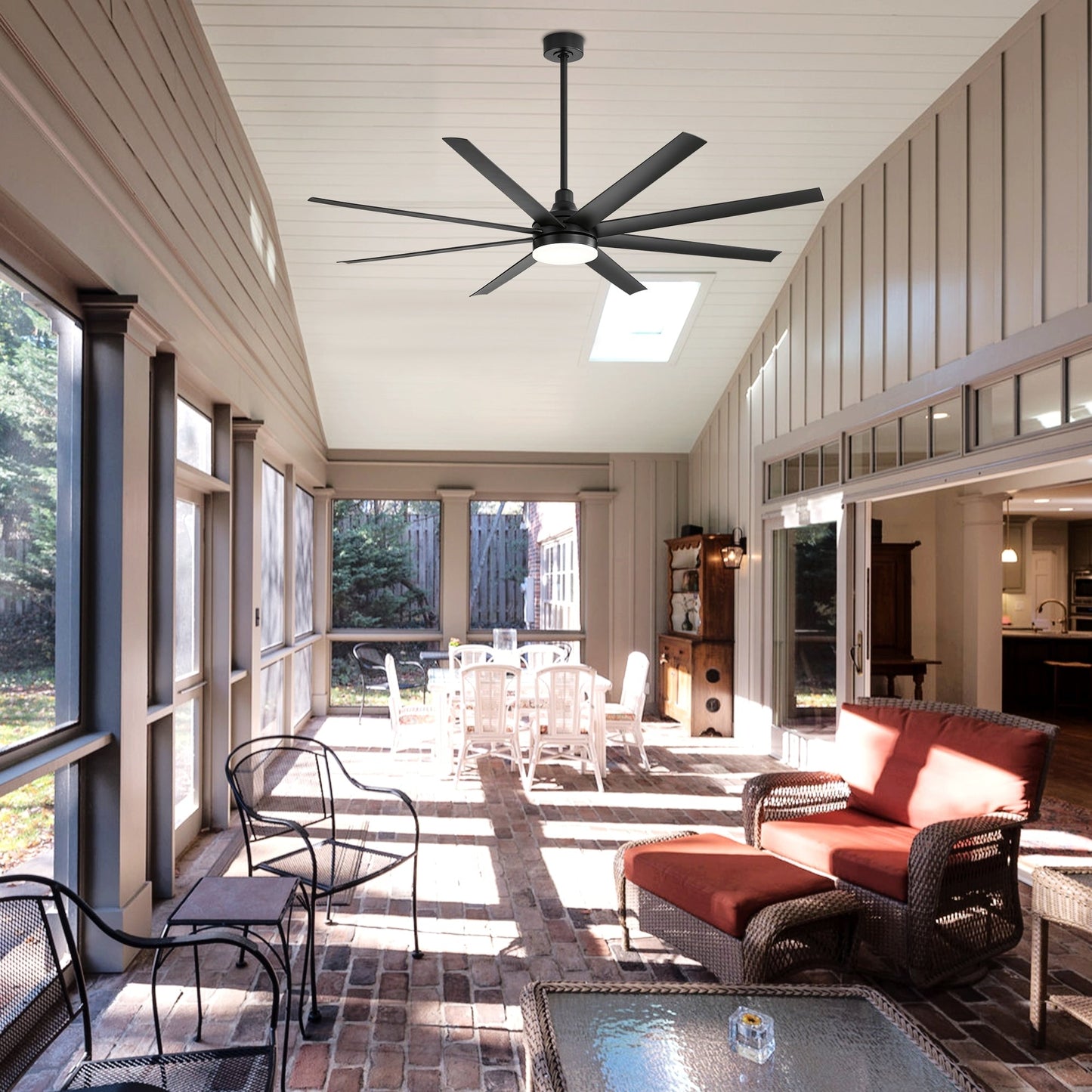 Ventilatore a soffitto da 72 pollici con luce a LED e telecomando - 8 pale