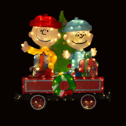 Set di 2 pezzi di decorazioni da giardino a LED 2D Peanuts pre-illuminate, 79 cm