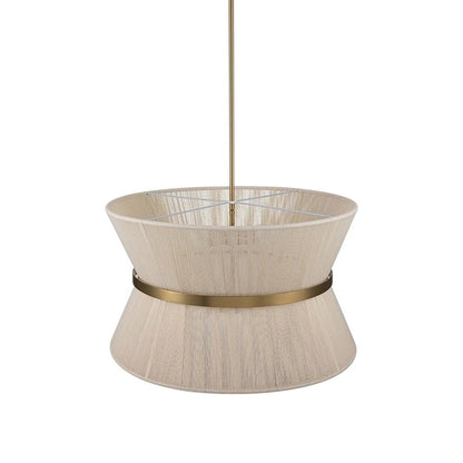 Lampadario a 8 luci, stile bohémien moderno, a forma di tamburo, grande, con tessuto a forma di clessidra intrecciato a mano, colore oro/nero, per sala da pranzo/soggiorno, diametro 60 cm (24 pollici).