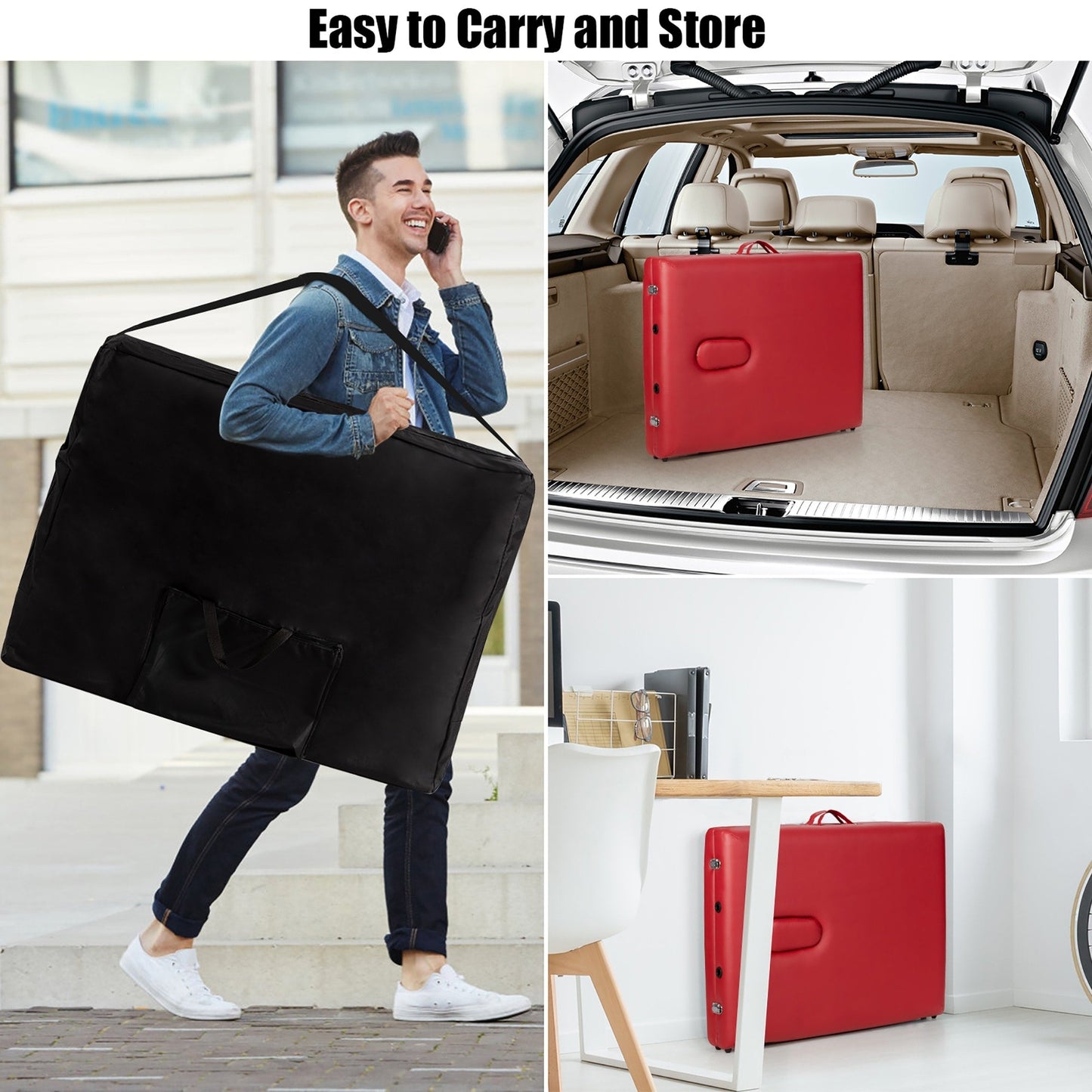 Tavolo da massaggio portatile da 84''L, letto estetico regolabile per viso e tatuaggi, con borsa per il trasporto.