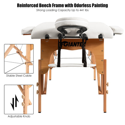 Tavolo da massaggio portatile da 84''L, letto estetico regolabile per viso e tatuaggi, con borsa per il trasporto.
