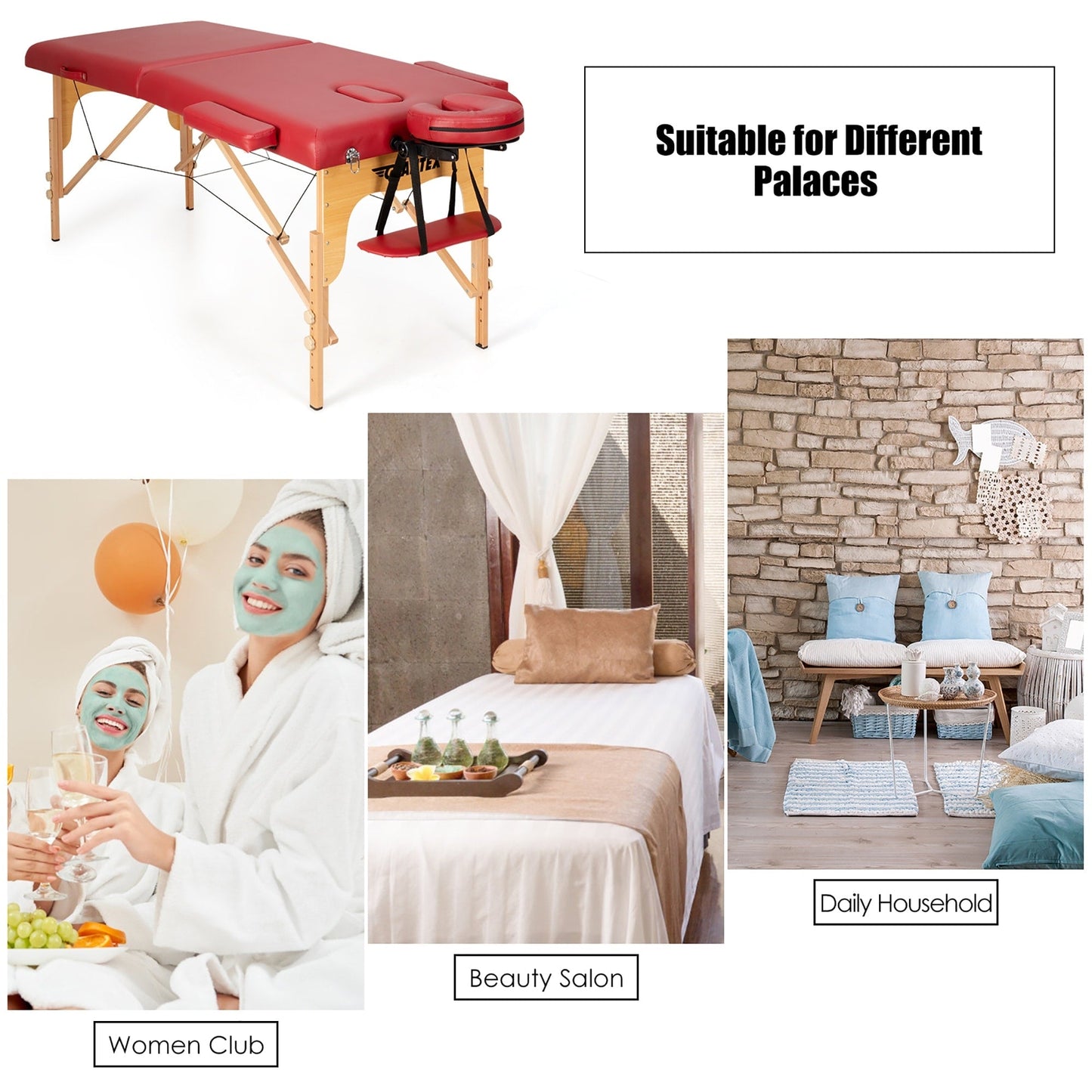 Tavolo da massaggio portatile da 84''L, letto estetico regolabile per viso e tatuaggi, con borsa per il trasporto.