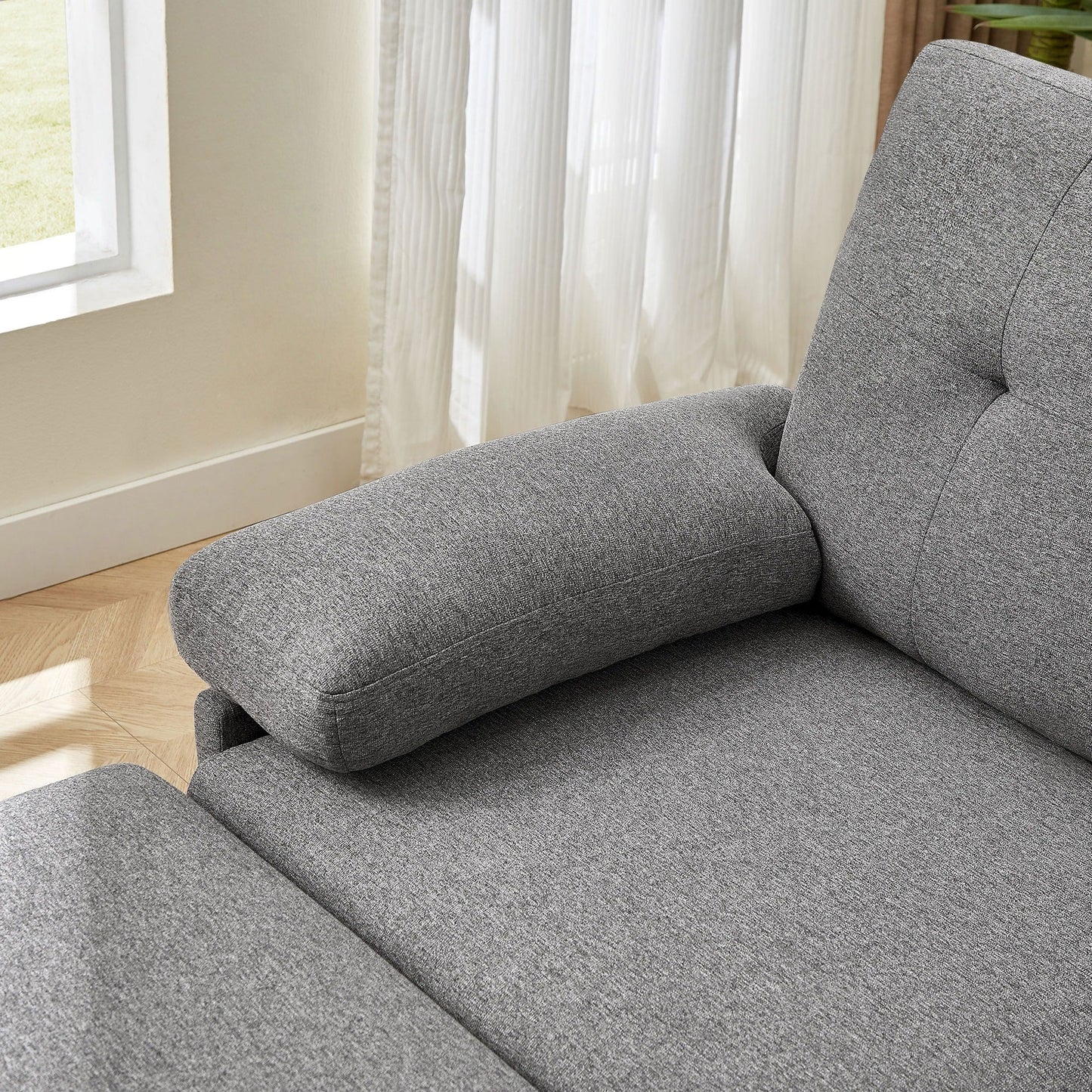 Divano componibile a L 86.22 con tasche laterali portaoggetti