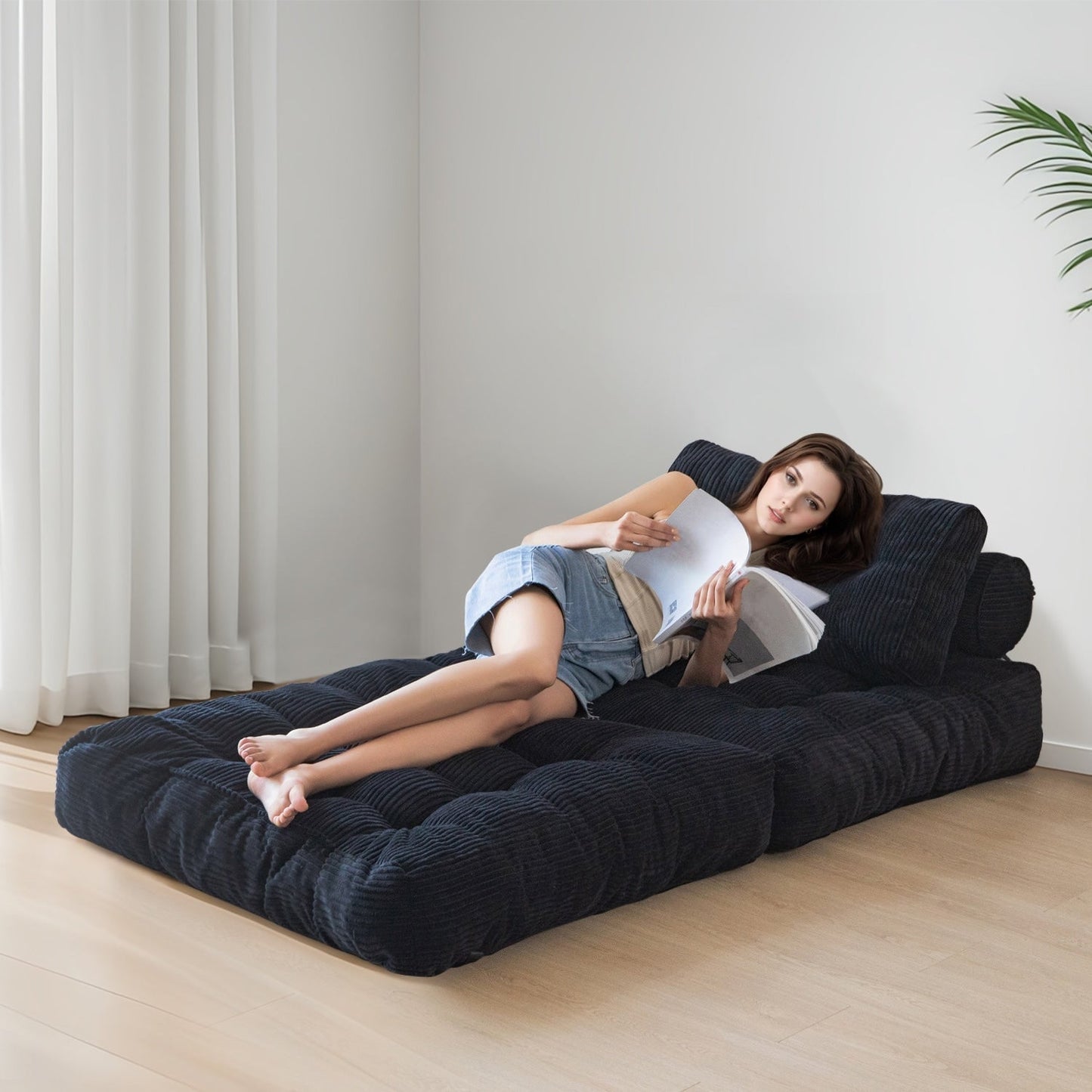 Divano letto pieghevole in cordoncino, singolo, 8 posti