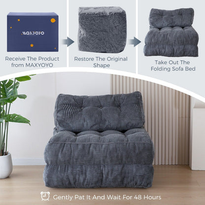 Divano letto pieghevole in cordoncino, singolo, 8 posti