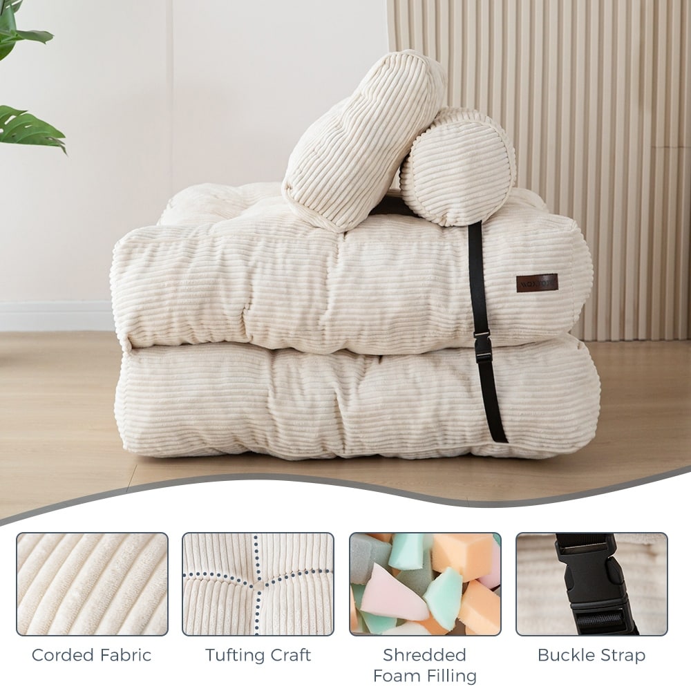 Divano letto pieghevole in cordoncino, singolo, 8 posti