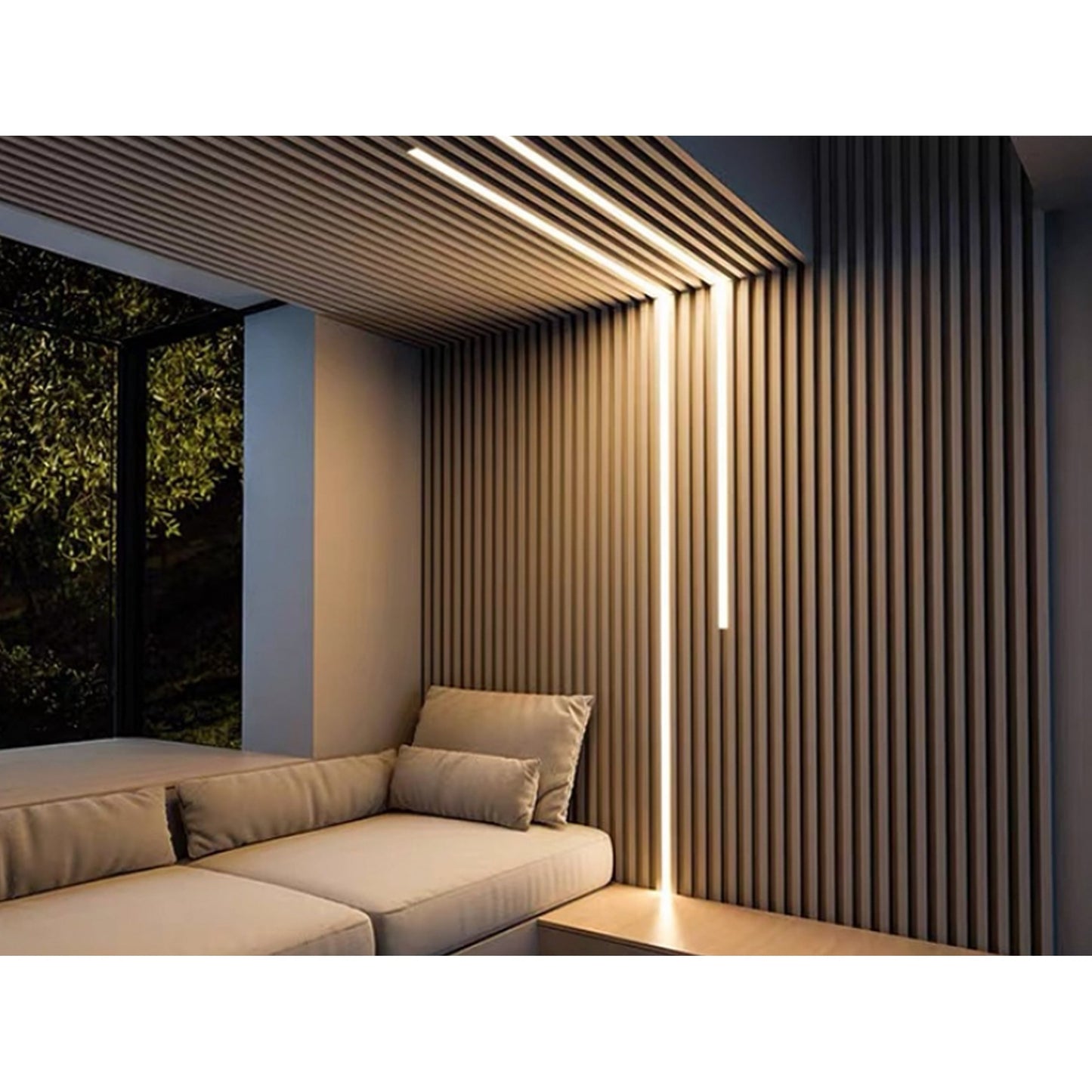 Lama di rivestimento per pareti in legno massello - 93 pollici x 6 pollici x 0,8 pollici - 3 pezzi + 1 pezzo di finitura per estremità