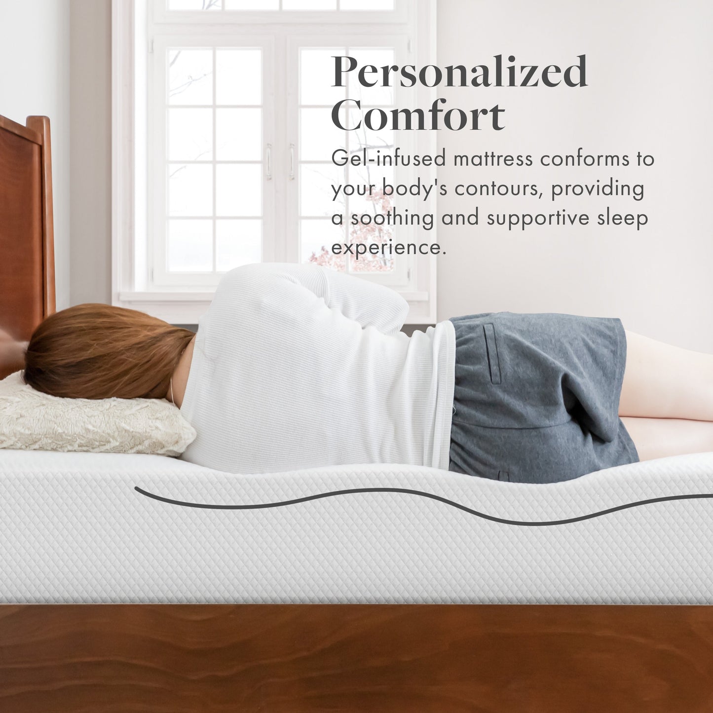 Materasso in schiuma viscoelastica con gel di alta qualità da 8 pollici della collezione SoftNest Rejuv