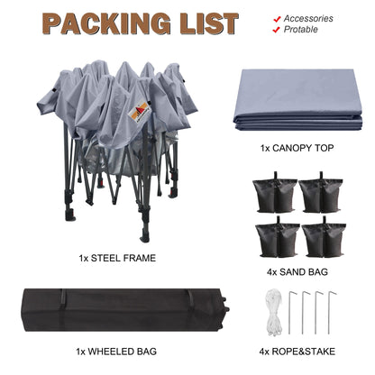 ABCCANOPY Tenda da sole pieghevole resistente e facile da montare, per esterni.