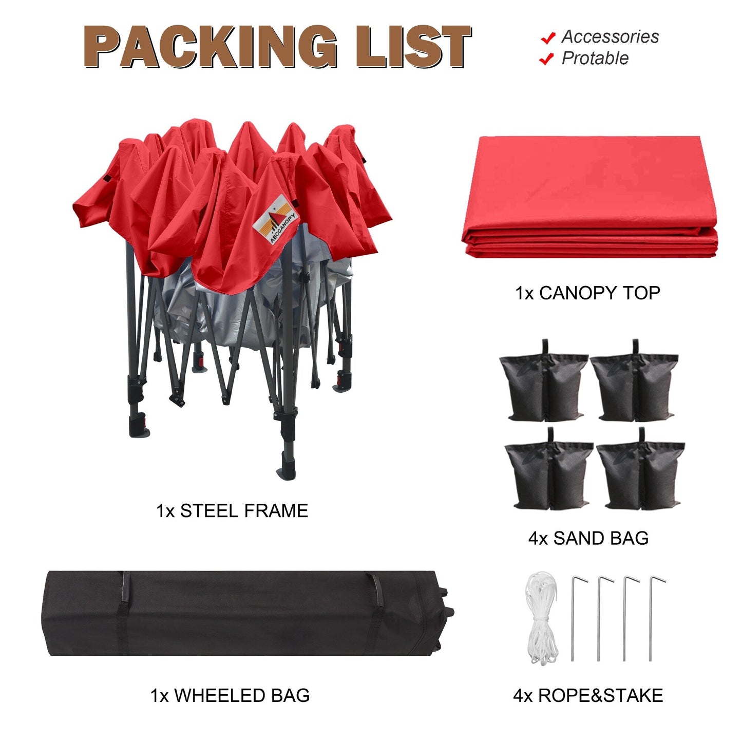 ABCCANOPY Tenda da sole pieghevole resistente e facile da montare, per esterni.