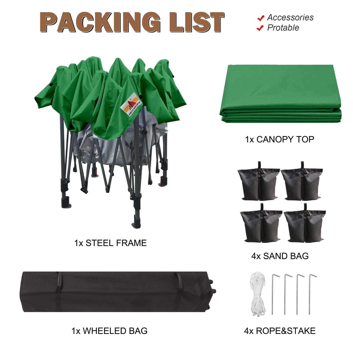 ABCCANOPY Tenda da sole pieghevole resistente e facile da montare, per esterni.