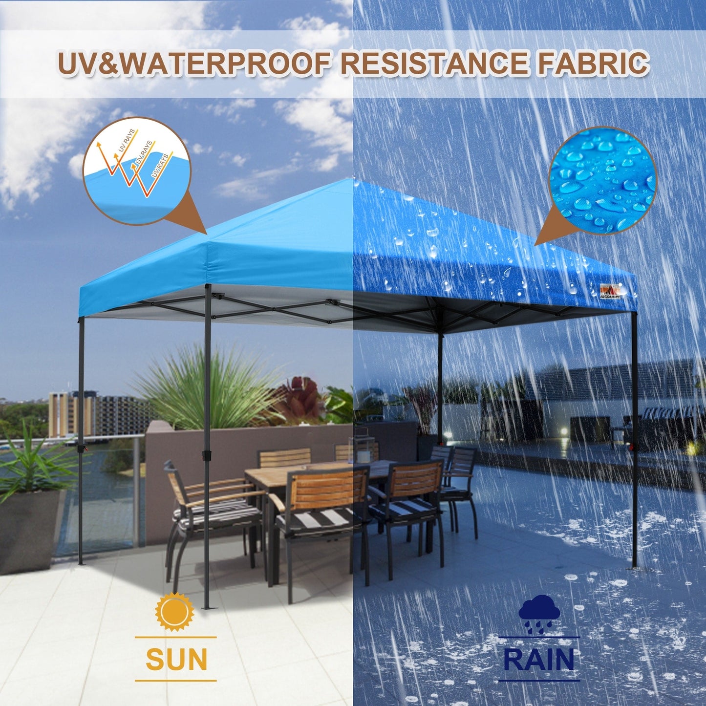 ABCCANOPY Tenda da sole pieghevole resistente e facile da montare, per esterni.