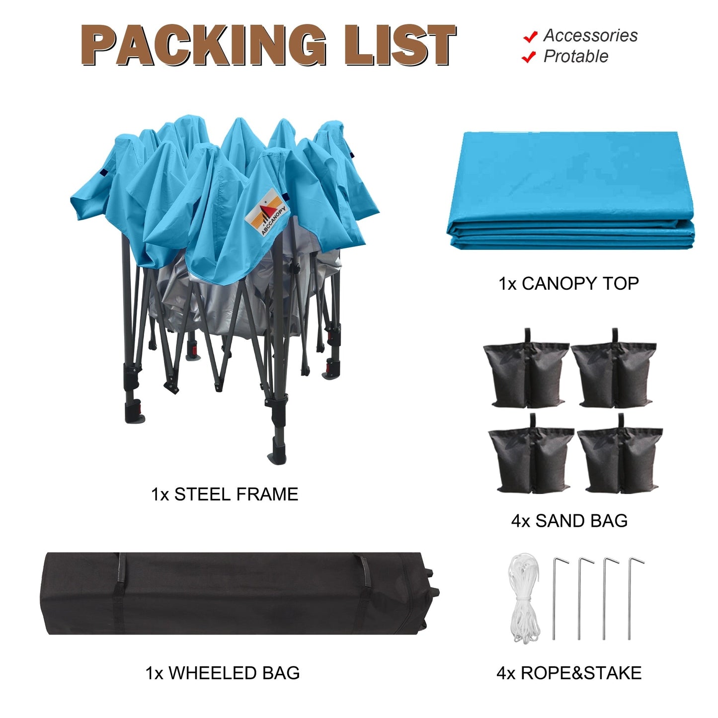 ABCCANOPY Tenda da sole pieghevole resistente e facile da montare, per esterni.